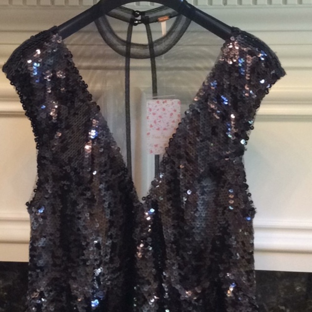 Free people Coachella Dance Till Dawn Black sequin dress Sz.XS - Picture 11 of 16